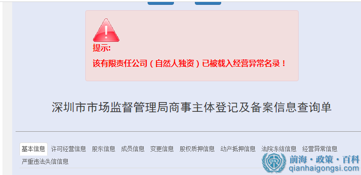 公司被列入經營異常