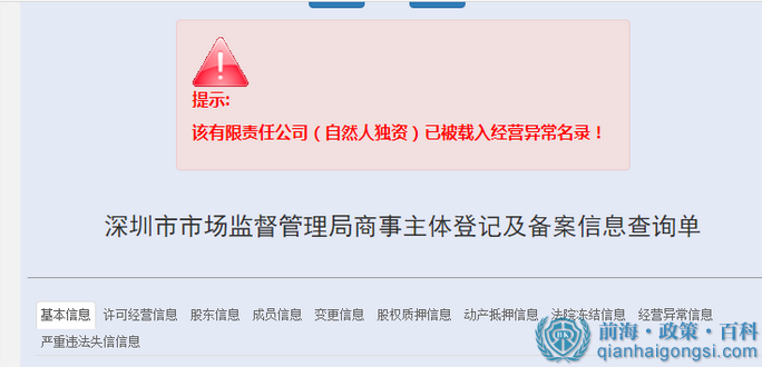 公司被列入異常經(jīng)營(yíng)名錄